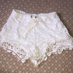 White Lace Shorts